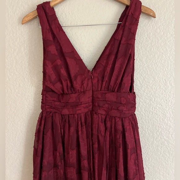 NWOT Sweet Sophistication Burgundy Burnout Floral Maxi Dress - Picture 7 of 10